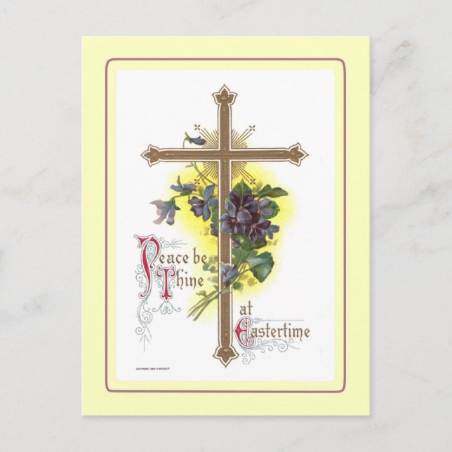 Cartão Postal De Festividades Páscoa Vintage (Frente)