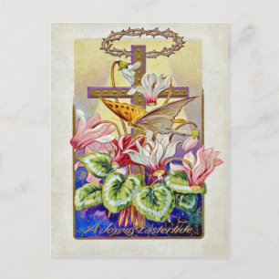 Cartão Postal De Festividades Páscoa Vintage