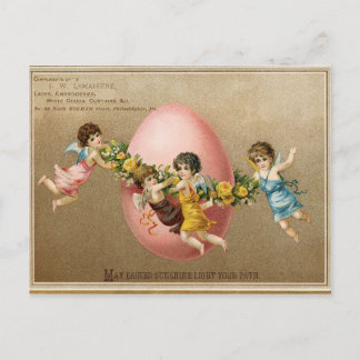 Cartão Postal De Festividades Páscoa Vintage Victorian Angle