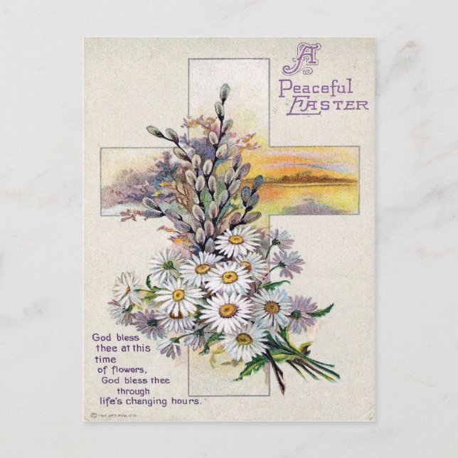 Cartão Postal De Festividades Páscoa vitoriana (Frente)