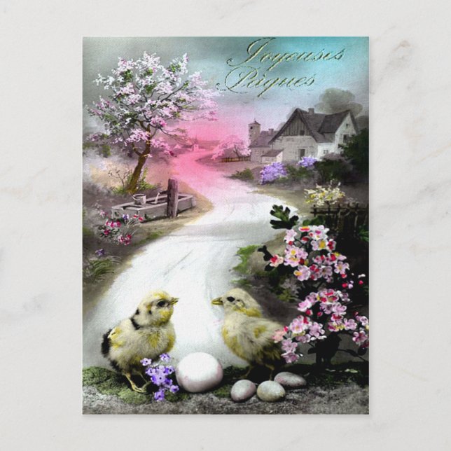 Cartão Postal De Festividades Páscoa vitoriana (Frente)