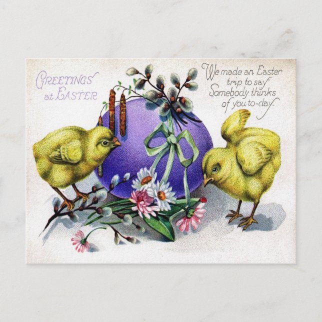 Cartão Postal De Festividades Páscoa vitoriana (Frente)
