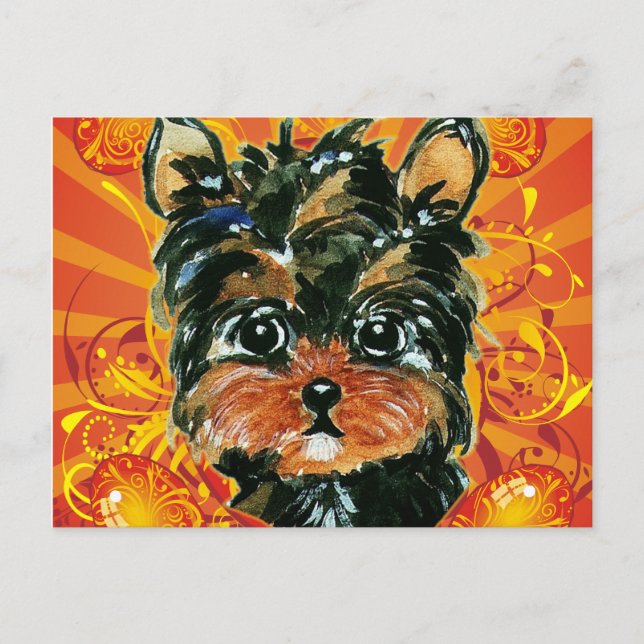 CARTÃO POSTAL DE FESTIVIDADES PÁSCOA YORKIE POO (Frente)