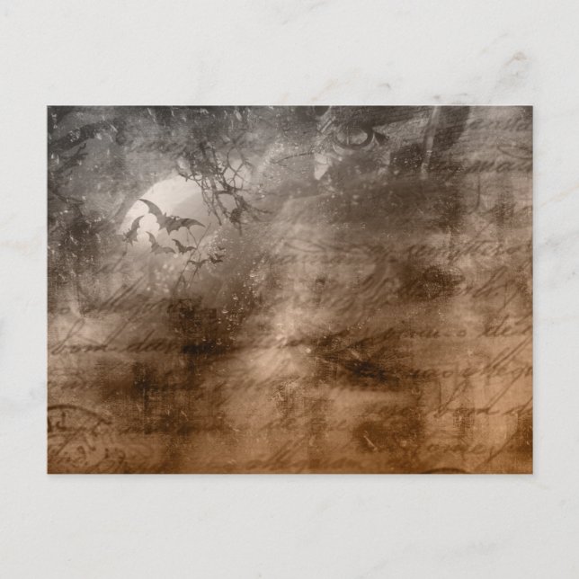 Cartão Postal De Festividades Pássaros Antoíticos Assustadores e Halloween Escre (Frente)