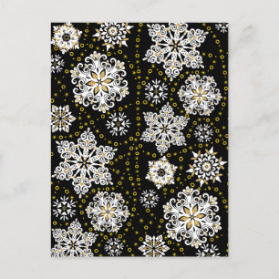 Cartão Postal De Festividades Pássaros cervejeiros Dourados de Natal em Sangue