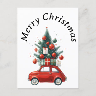 Cartão Postal De Festividades Passeio de Natal com presentes