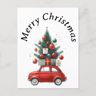 Cartão Postal De Festividades Passeio de Natal com presentes