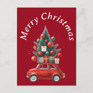 Cartão Postal De Festividades Passeio de Natal com presentes