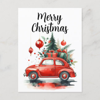 Cartão Postal De Festividades Passeio de Natal com presentes