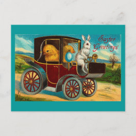 Cartão Postal De Festividades Passeio do carro de motor do vintage do felz