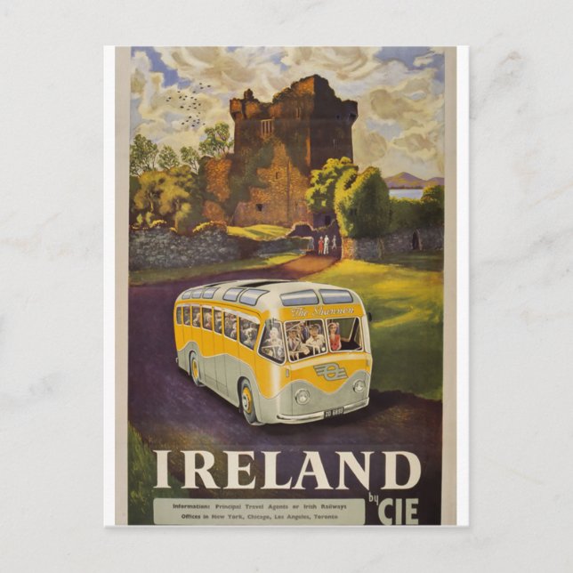 Cartão Postal De Festividades Passeios de ônibus pela Irlanda com viagens irland (Frente)