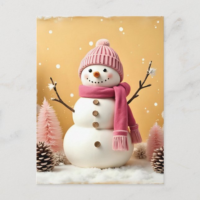 Cartão Postal De Festividades Pastel Christmas - Holiday Postcard (Frente)