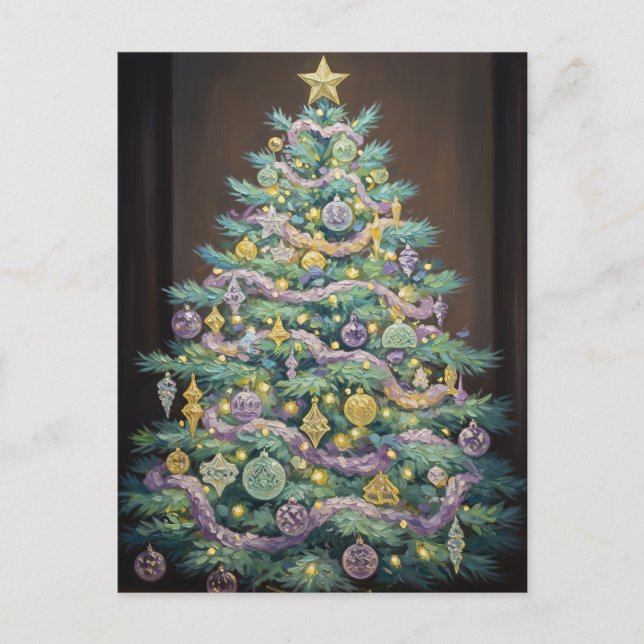 Cartão Postal De Festividades Pastel Natal (Frente)