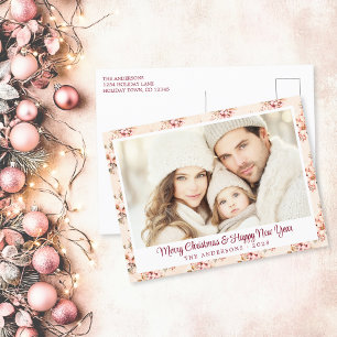 Cartão Postal De Festividades Pastel Vintage Floral Personalizável