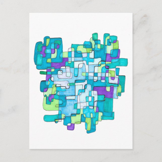 Cartão Postal De Festividades Pastellfarbene Endlose Quadratische Gelassenheit  (Frente)