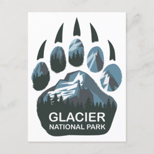 Cartão Postal De Festividades Pata do Urso do Parque Nacional Glaciar