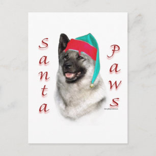 Cartão Postal De Festividades Patas do papai noel de Elkhound do norueguês