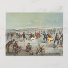 Cartão Postal De Festividades Patinação no Central Park, Nova Iorque