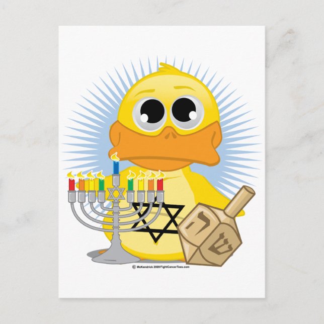 Cartão Postal De Festividades Pato de Hanukkah (Frente)