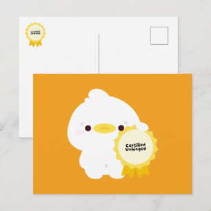 Cartão Postal De Festividades Pato Descontrolado Certificado