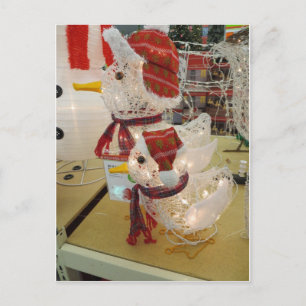 Cartão Postal De Festividades Patos de Natal Ornamentais
