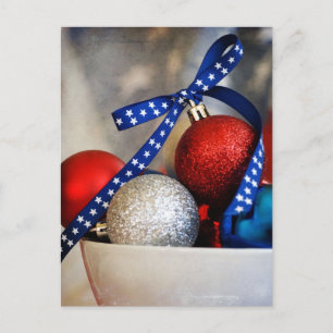 Cartão Postal De Festividades Patriotic Christmas