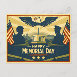 Cartão Postal De Festividades Patriotic Silhouettes Memorial Day
