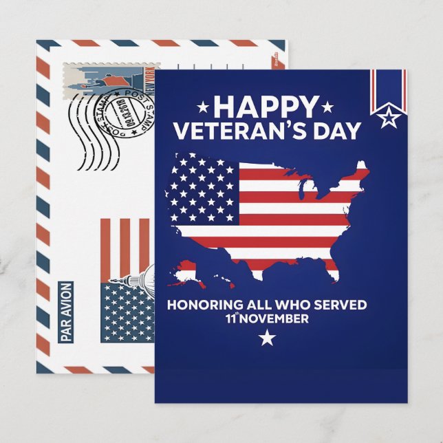 Cartão Postal De Festividades Patriotic Soldier Holding US Flag Postcard (Frente/Verso)