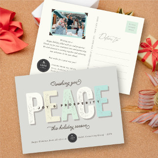 Cartão Postal De Festividades Paz, Alegria E Prosperidade