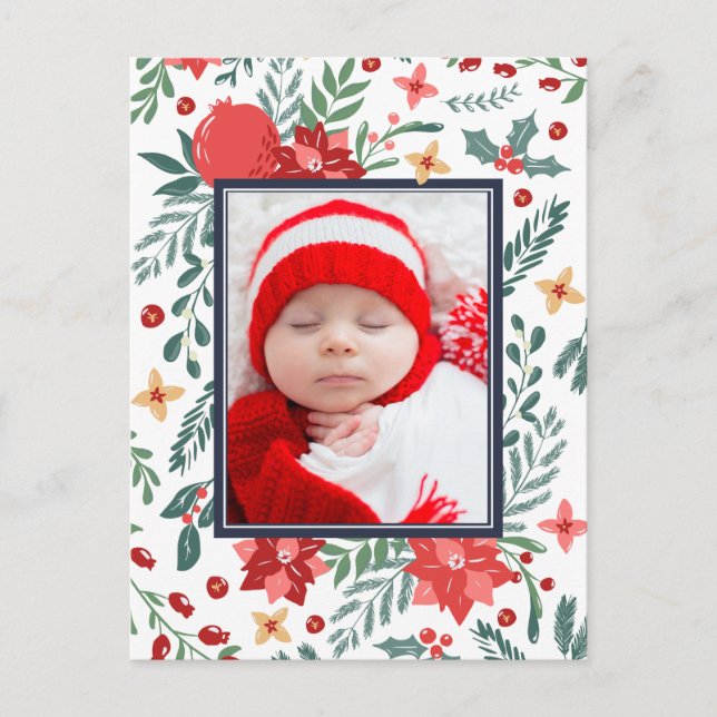 Cartão Postal De Festividades Paz Amor Alegria | Cartão de Férias de Foto (Frente)