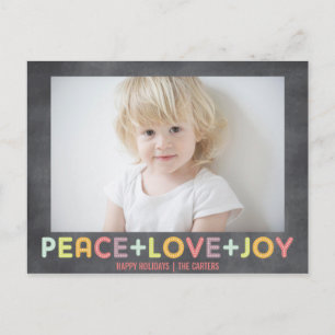 CARTÃO POSTAL DE FESTIVIDADES PAZ AMOR ALEGRIA LOUSA FÉRIAS FOTO
