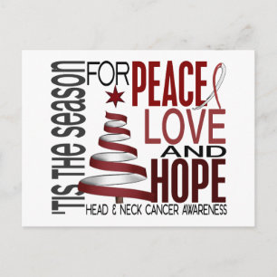Cartão Postal De Festividades Paz Amor Esperança Cancer De Natal E Pescoço