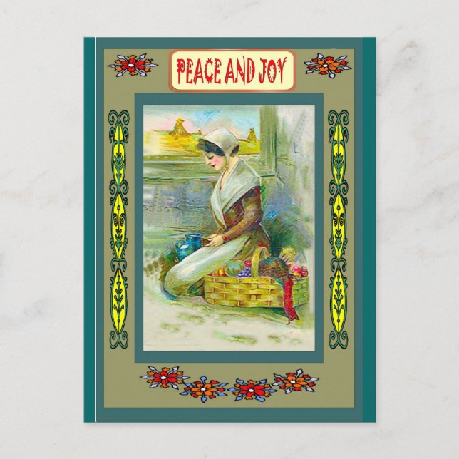 Cartão Postal De Festividades Paz e alegria (Frente)