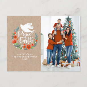 Cartão Postal De Festividades Paz Moderna no no Natal da Família Terrestre