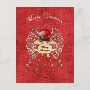 Cartão Postal De Festividades Paz na Terra - Anjo Natal da Paz - Vermelho