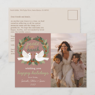 Cartão Postal De Festividades Paz na Terra Dói FOTO PERSONALIZADA DE Natal