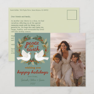 Cartão Postal De Festividades Paz na Terra Dói FOTO PERSONALIZADA DE Natal