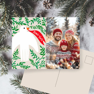 Cartão Postal De Festividades Paz na Terra Pombo Natal FOTO PERSONALIZADA