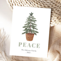 Paz Natal Evergreen Tree Simples