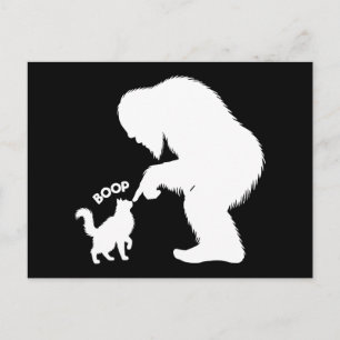 Cartão Postal De Festividades Pé Grande Gatinho de Cabelo Comprido Brincalhão Ba