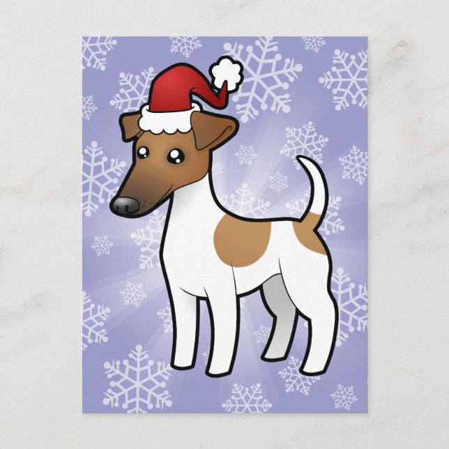 Cartão Postal De Festividades Pé Suave de Natal Terrier (Frente)