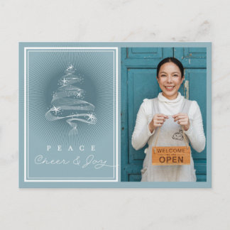 Cartão Postal De Festividades Peace Cheer Joy Sparkling Christmas Tree Business