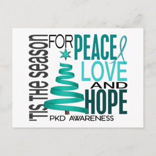 Cartão Postal De Festividades Peace Love Hope Christmas Holiday PKD