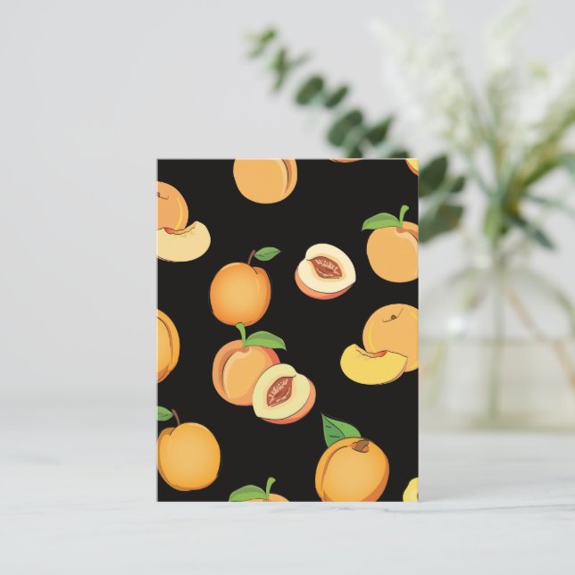 Cartão Postal De Festividades Peach Pattern 5 (Em pé/Frente)