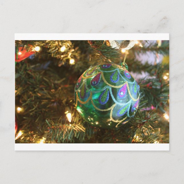 Cartão Postal De Festividades Peacock Christmas (Frente)