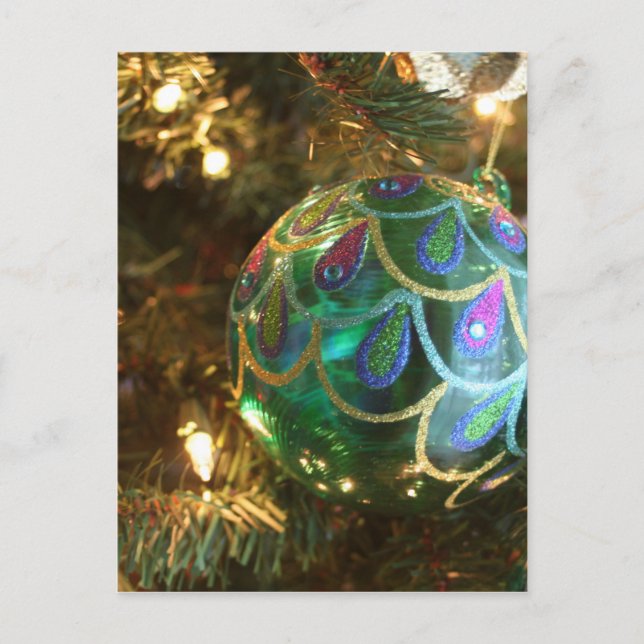 Cartão Postal De Festividades Peacock Christmas (Frente)