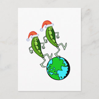 Cartão Postal De Festividades Peas on Earth Holiday