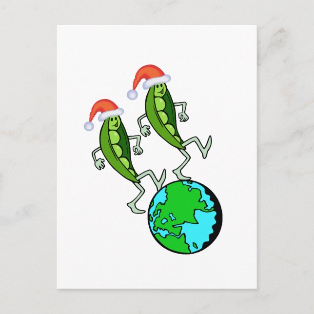 Cartão Postal De Festividades Peas on Earth Holiday (Frente)