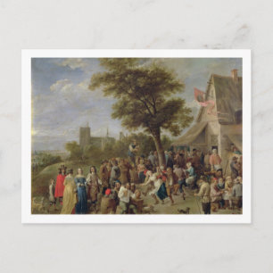 Cartão Postal De Festividades Peasants Merry-Making, c.1650 (oil on canvas)