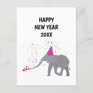 Cartão Postal De Festividades Peça elefante - Cartão de Anos novos de Férias